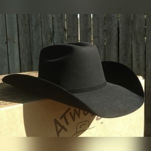 Atwood Hat Co. 5X Black Fur Felt Cowboy Hat - 7 1/8